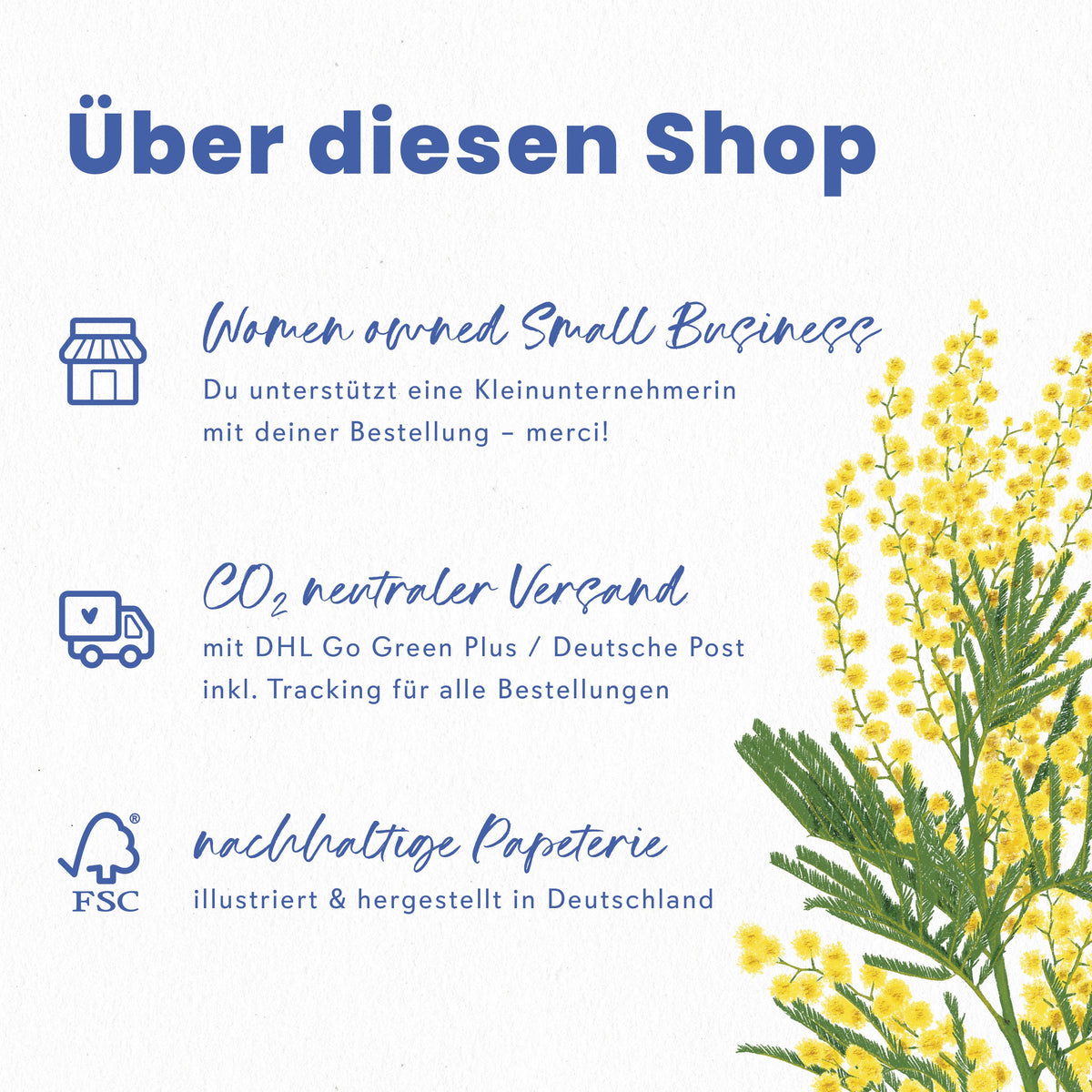 Wildblumenatelier Klappkarte 'Glückwunsch' mit blauen Blumen