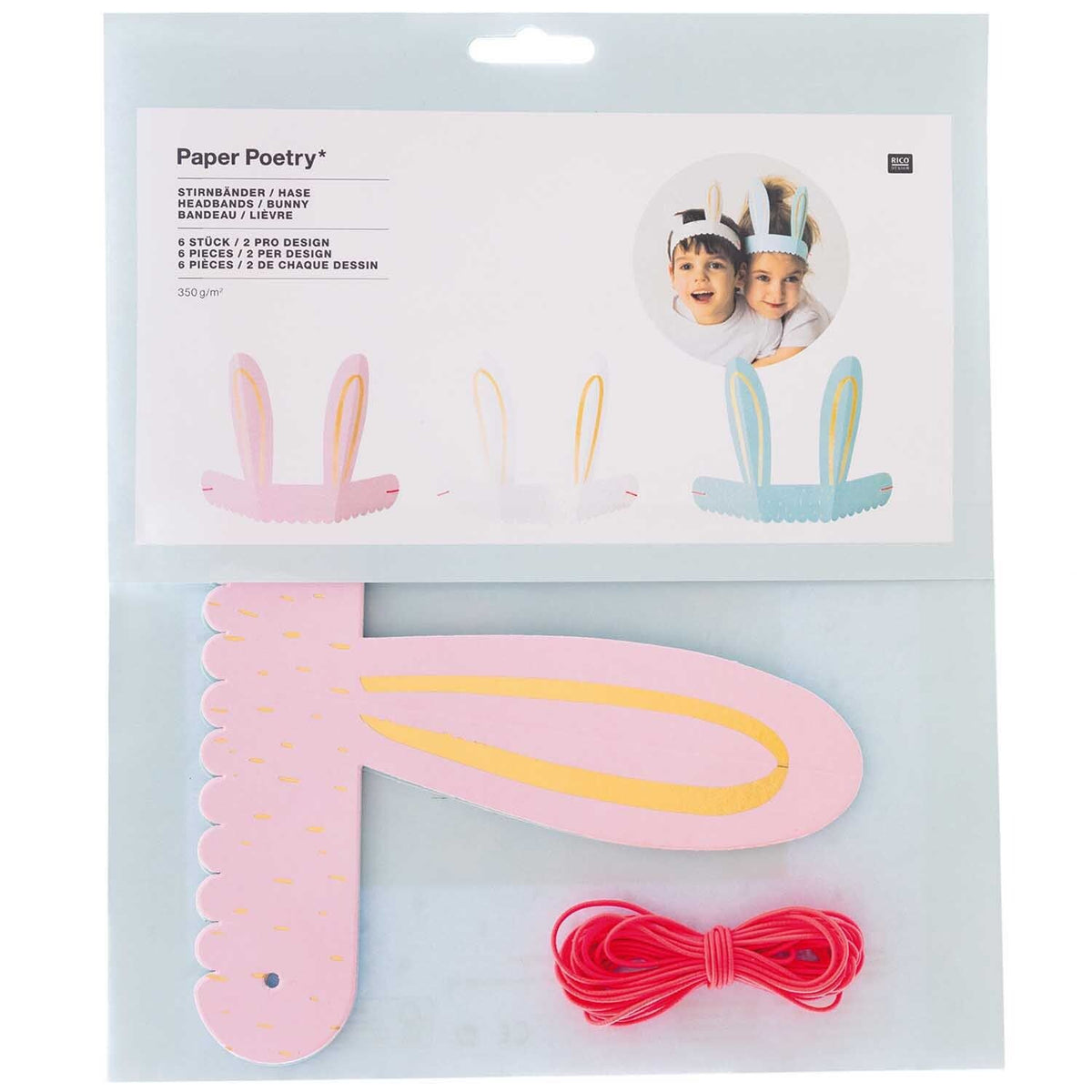 Rico Design Papier-Stirnbänder „Hase“
