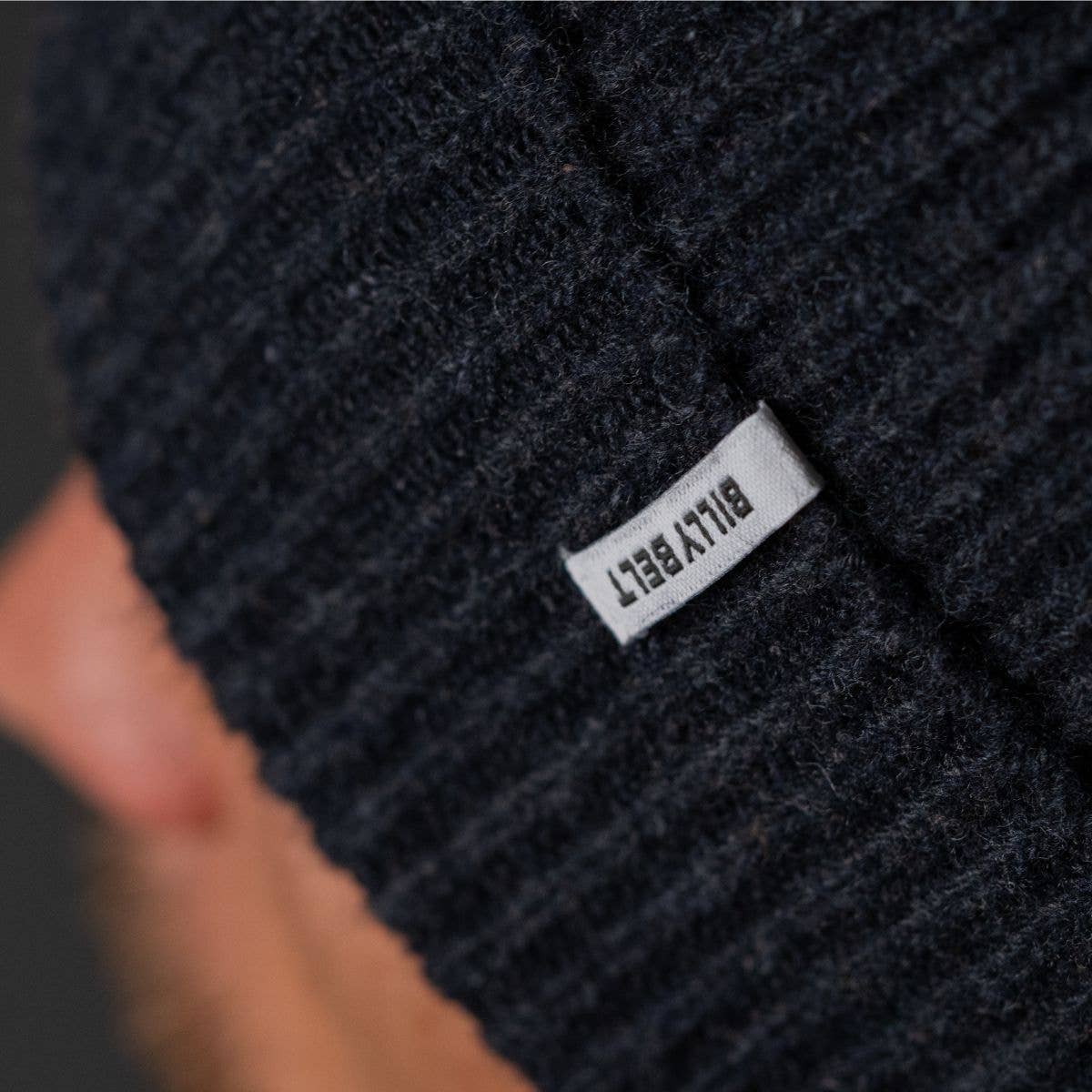 BillyBelt Beanie aus Lammwolle - Dunkelgrau