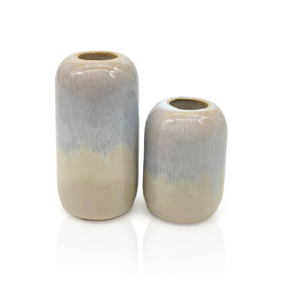 MeaLiving Kerzenhalter groß, 9,5 cm, aus Keramik, sand