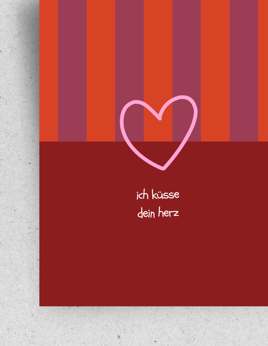 Postkarte "Ich küsse dein Herz"