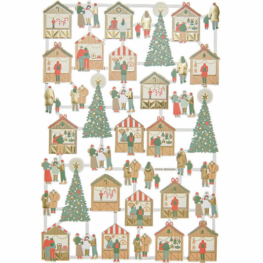 Rico Design Glanzbilder Weihnachtsmarkt