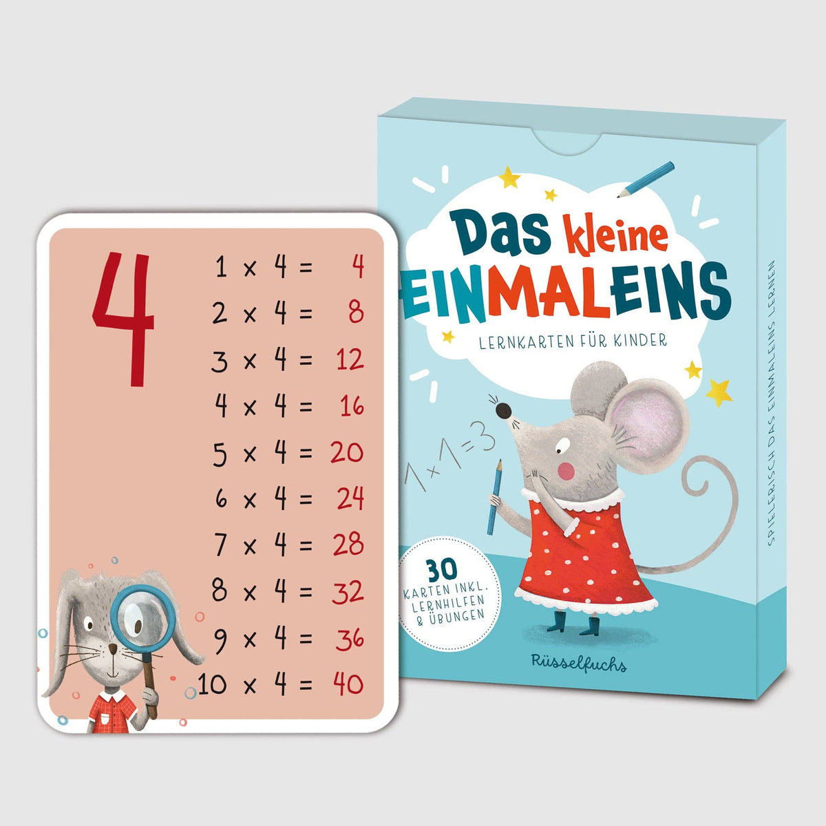 Einmaleinskarten mit Zahlenreihen 1-10 inkl. Lerntipps & Übungen
