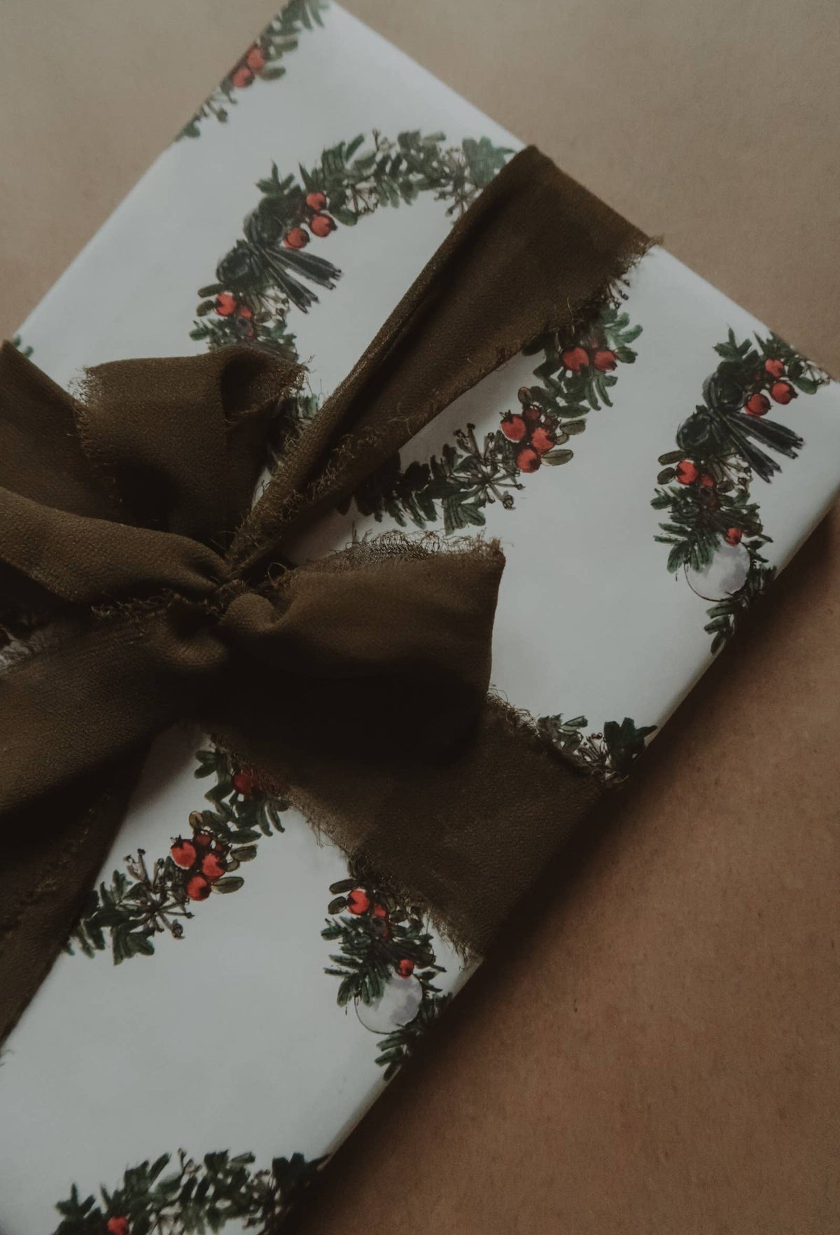My Designpicture Geschenkpapier mit Weihnachtskranz, weiß