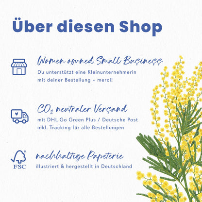 Wildblumenatelier Klappkarte 'just married' mit süßem Auto und Eukalyptus