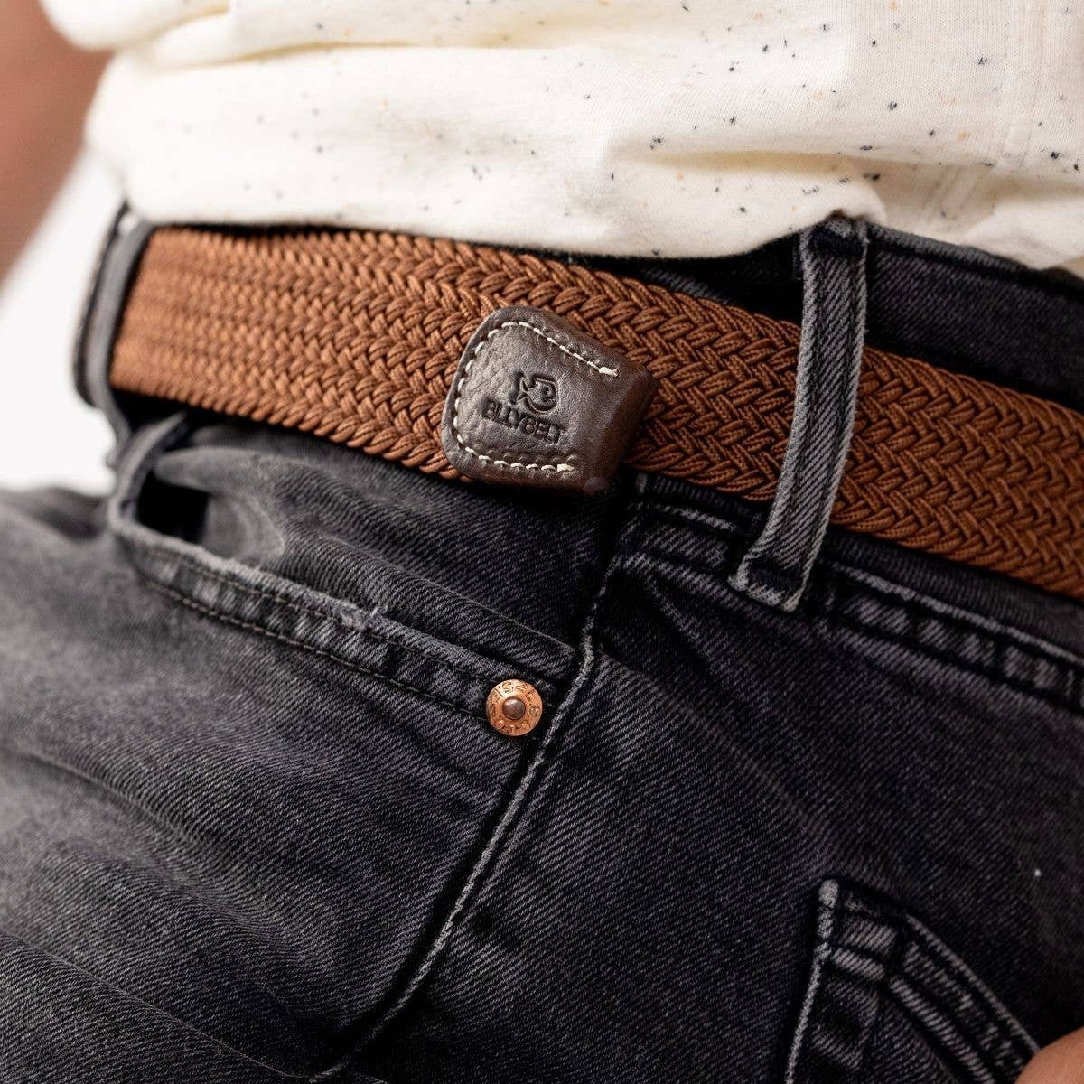 BillyBelt elastischer Flechtgürtel - Kamelbraun