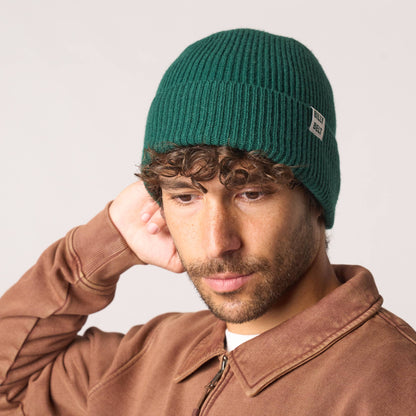 BillyBelt Beanie aus Lammwolle - Meliertes Englischgrün
