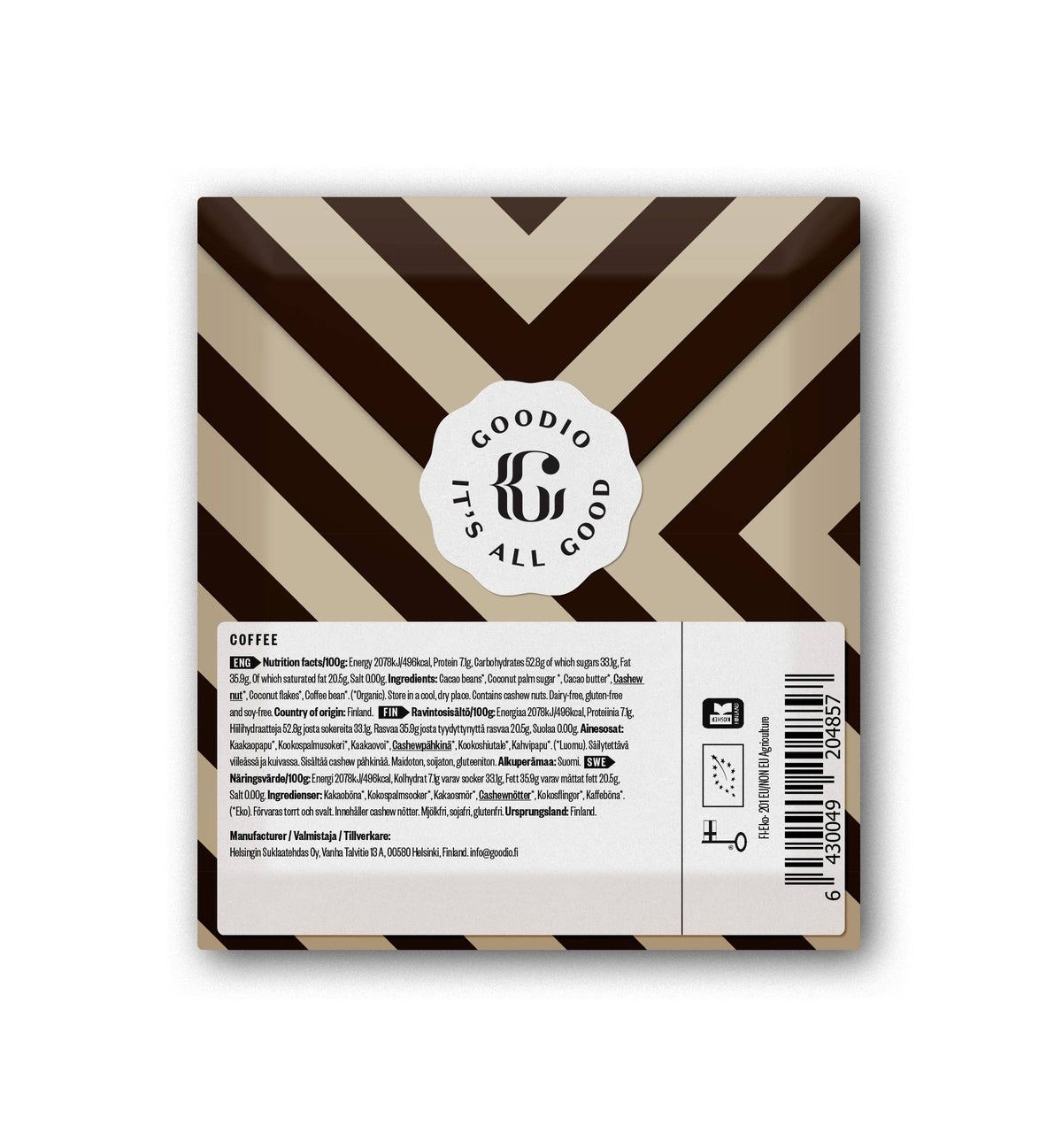 Goodio vegane Kaffeeschokolade Bio 56%