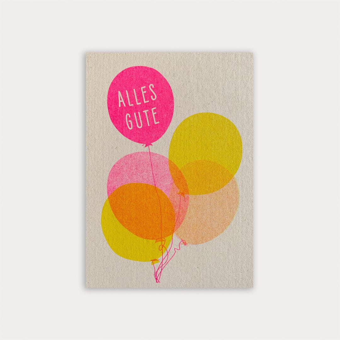 Postkarte / Luftballons / Alles Gute