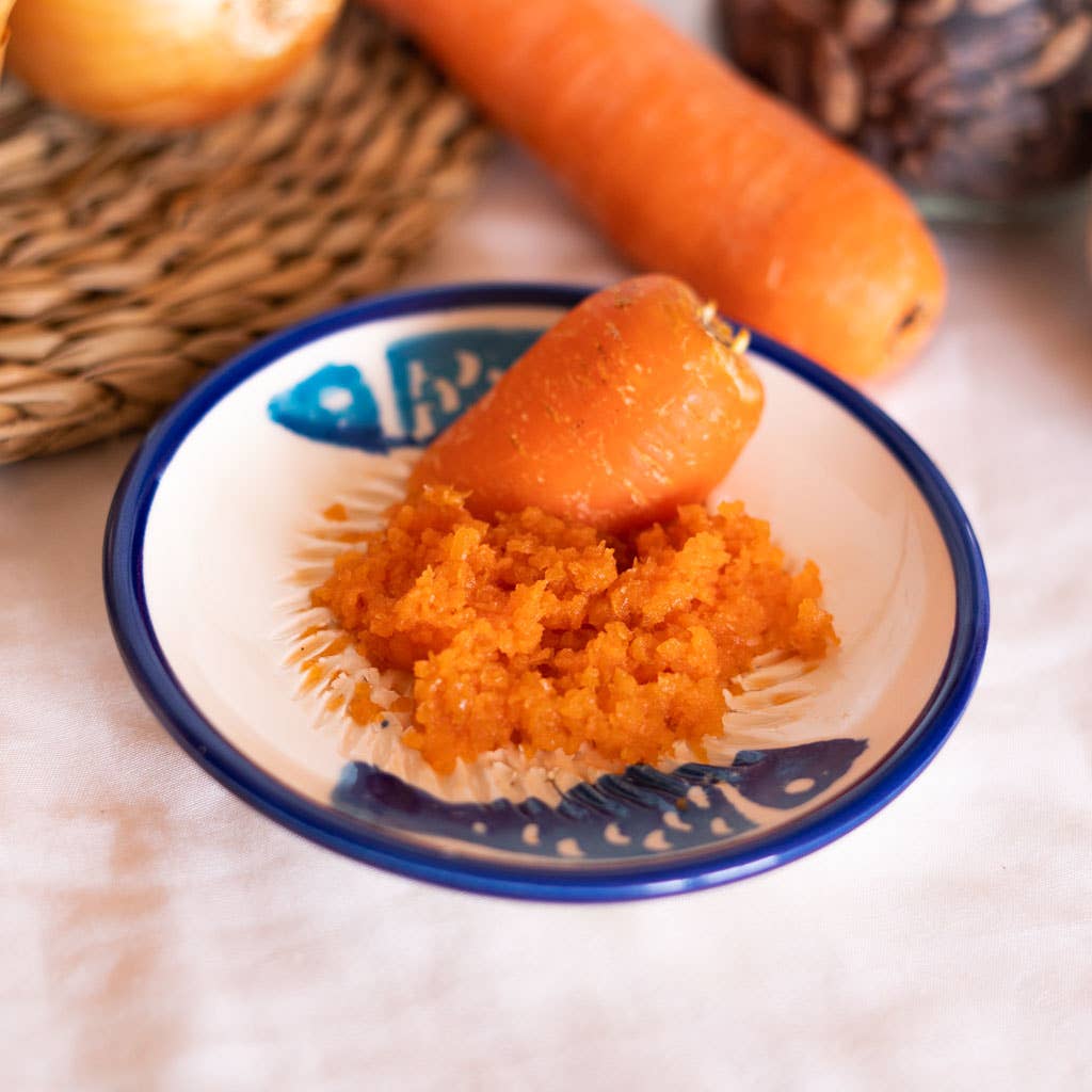 Tierra Cocida Keramik-Knoblauchreibeplatte - klein, blau und weiß - Thunfisch