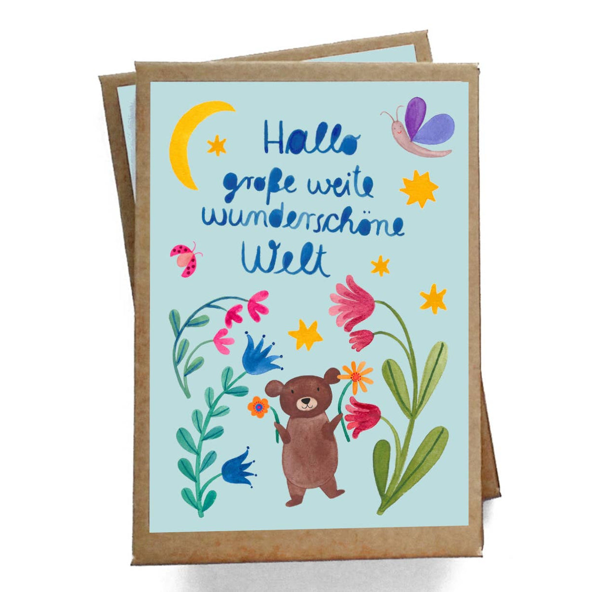 Frau Ottilie Baby Meilensteinkarten "Hallo Welt"