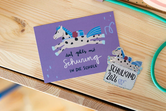 LieselsWicht Glitzersticker - Schulkind - Pferd