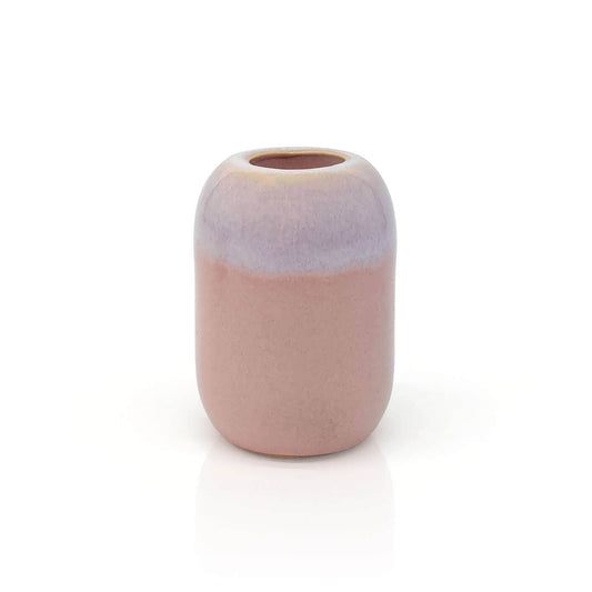 Kerzenhalter klein, 6,5 cm, aus Keramik, rosa