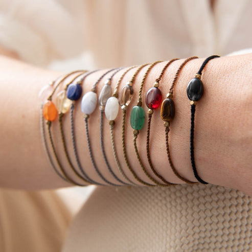 A Beautiful Story Wunsch-Armband Edelstein/Kordel