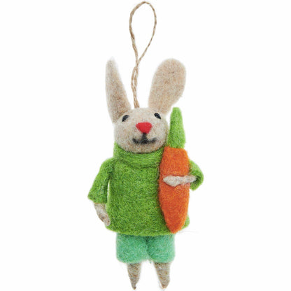 RicoDesign Osterdeko Filzanhänger Hase mit Möhre