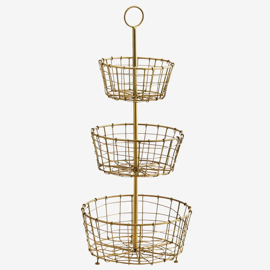 Madam Stoltz Etagere Drahtnetz gold