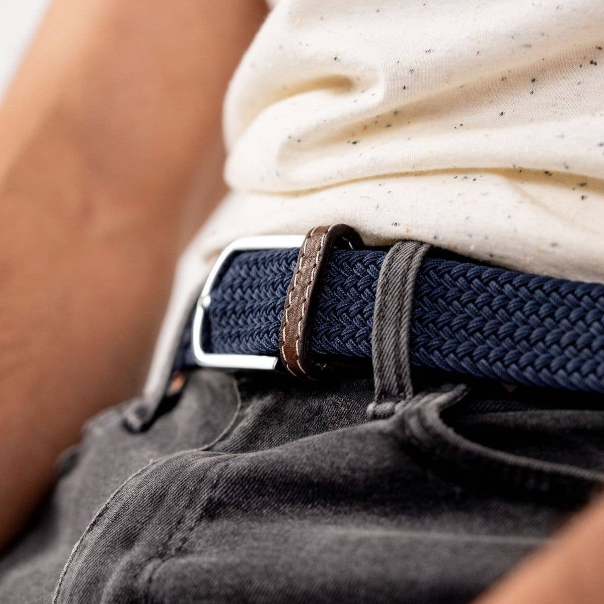 BillyBelt elastischer Flechtgürtel Dunkelblau