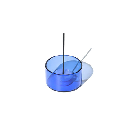 Helio Ferretti Räucherstäbchenhalter Glas Blau