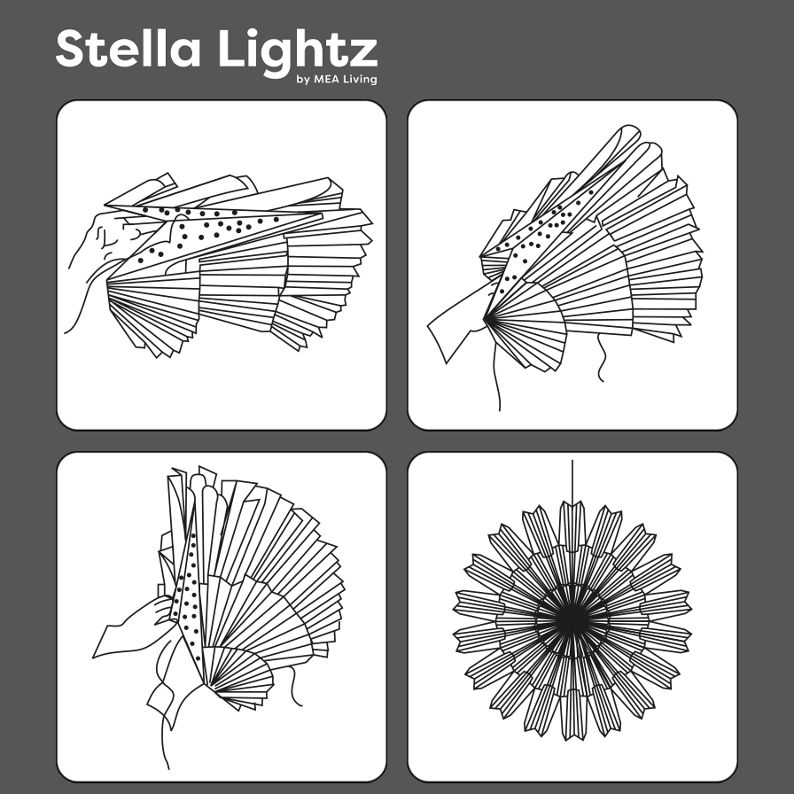 Mea Living Stella-Dalia, Papierstern weiß "golden dots" 40 cm