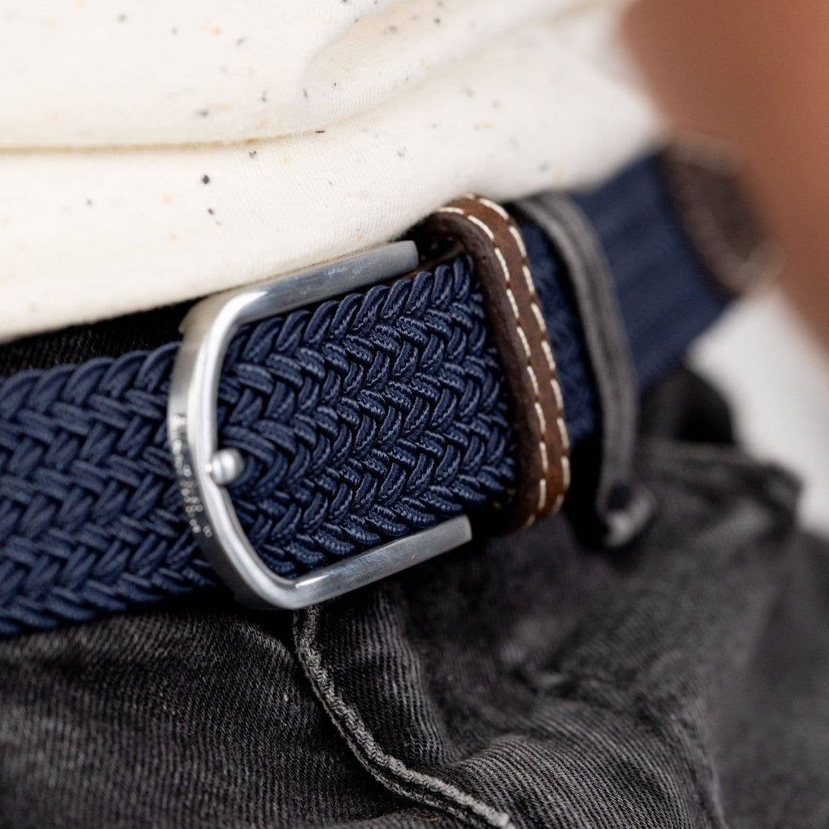 BillyBelt elastischer Flechtgürtel Dunkelblau