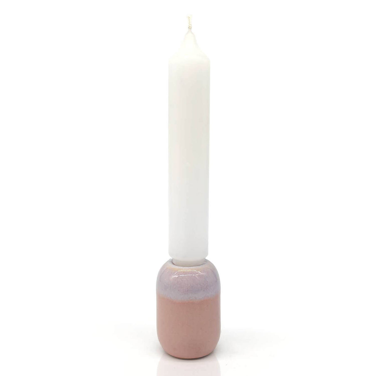 Kerzenhalter klein, 6,5 cm, aus Keramik, rosa