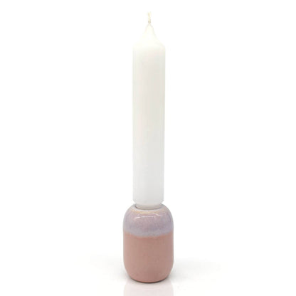 Kerzenhalter klein, 6,5 cm, aus Keramik, rosa