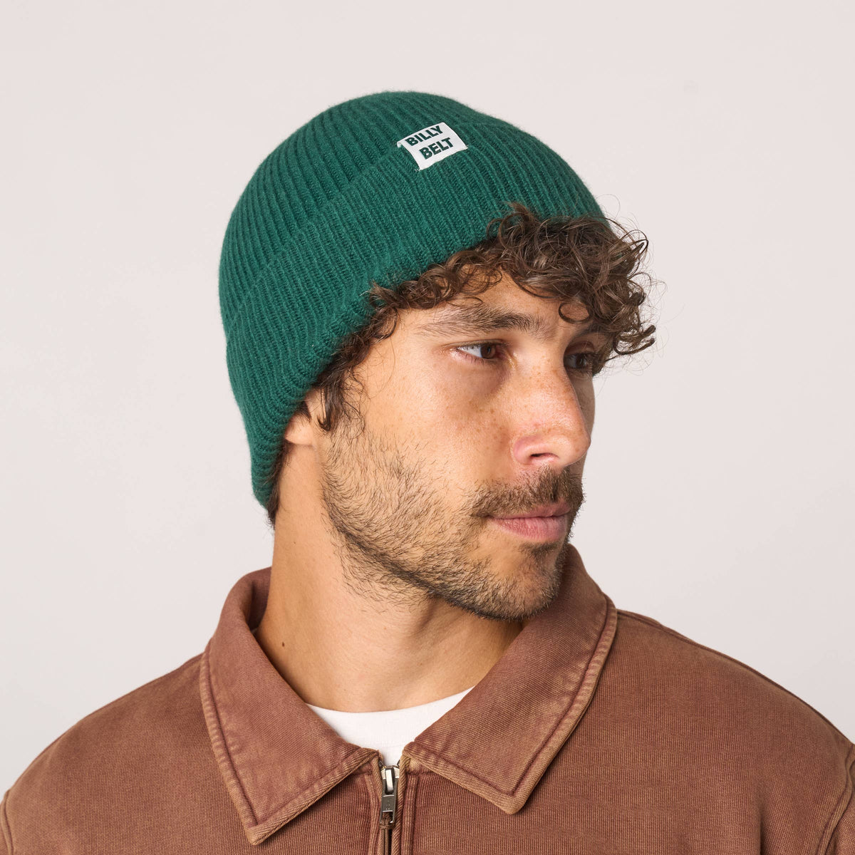 BillyBelt Beanie aus Lammwolle - Meliertes Englischgrün
