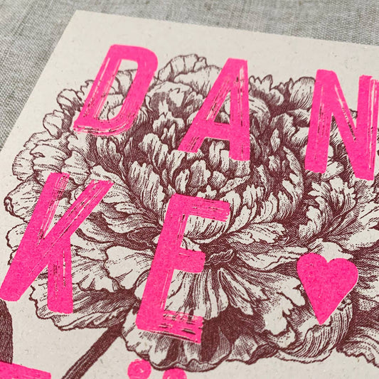 Postkarte / Typo / Dankeschön / Risographie