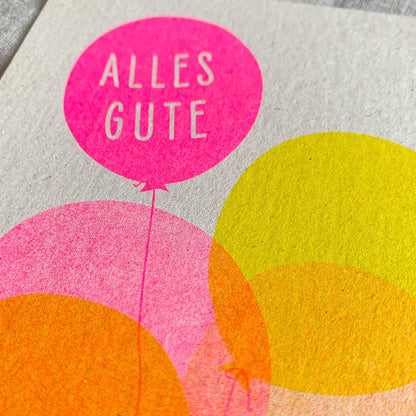 Postkarte / Luftballons / Alles Gute