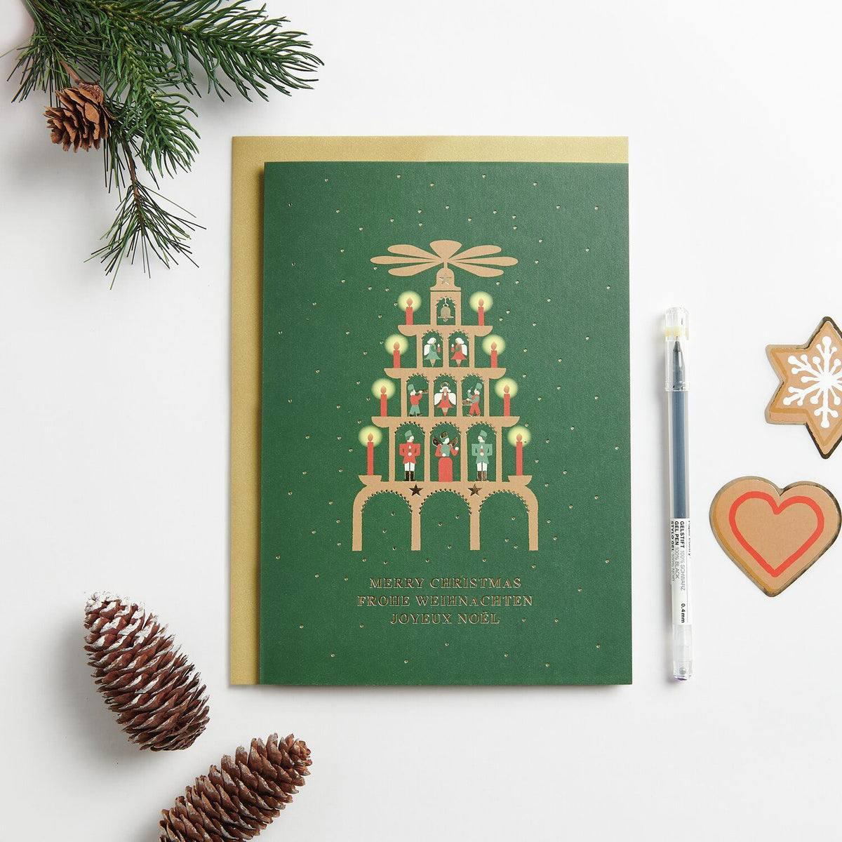 Rico Design KlappkartenSet 8Stk. Weihnachtspyramide A5
