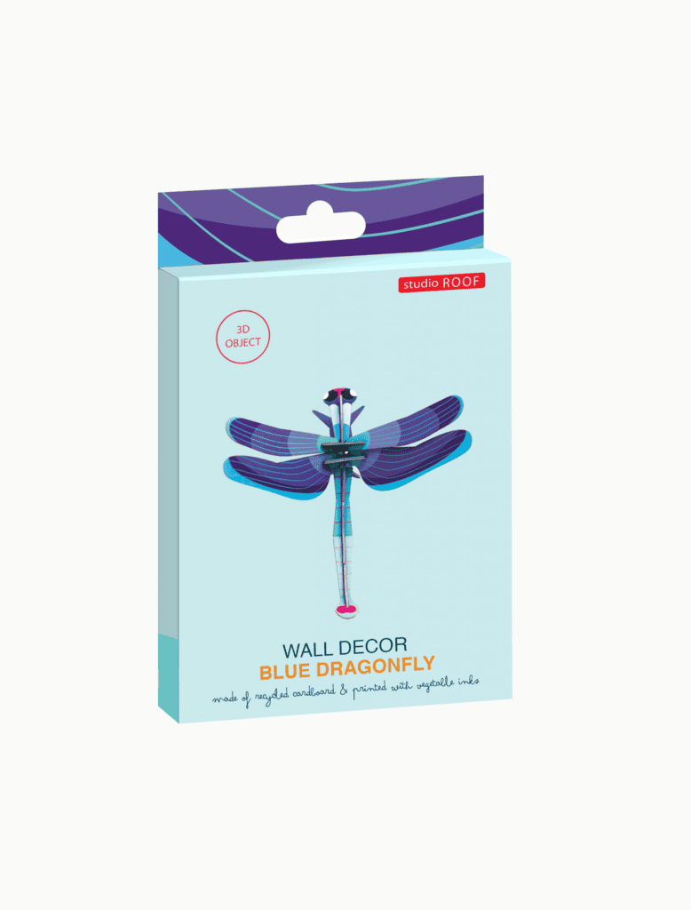 Studio Roof - Wanddekoration aus Pappe „Sapphire Dragonfly“